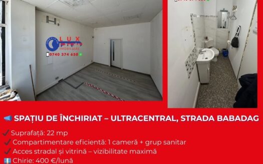 ID 8072  SPAȚIU DE ÎNCHIRIAT – STRADA BABADAG