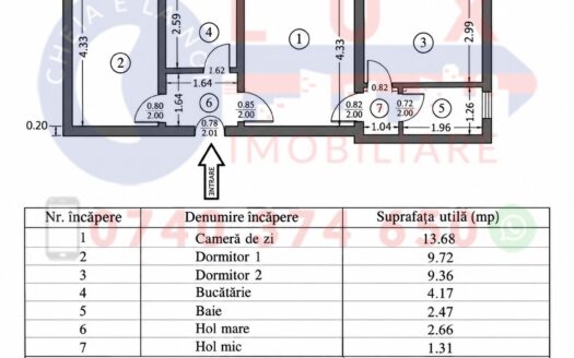 ID 3636 Apartament 3 camere in Cartier Vest DE VANZARE